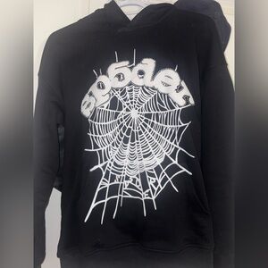 New Black Rhinestone Spider hoodie